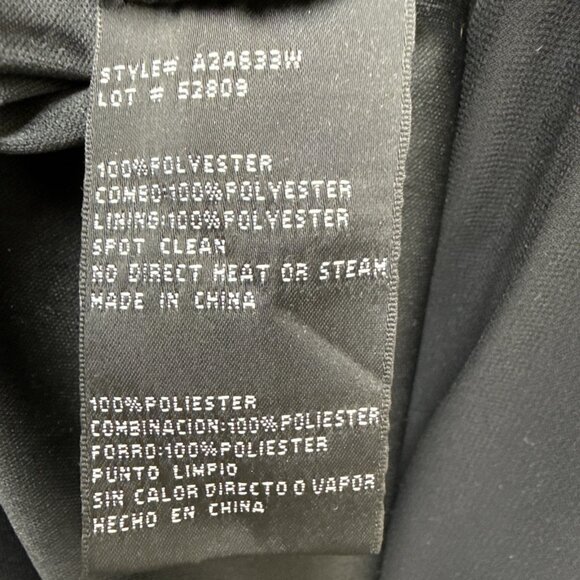 New Betsy & Adam Womens Size 14W Black Mesh Embroidered Cocktail Gown Maxi Dress - Picture 10 of 12